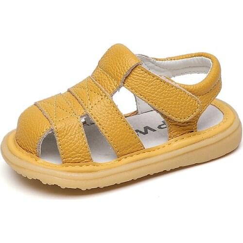 Baby Sandals Toddler Girl Boy Summer Sandals For Children Genuine Leather Beach Shoes Kids Sneakers Fashion Casual Infant Flats