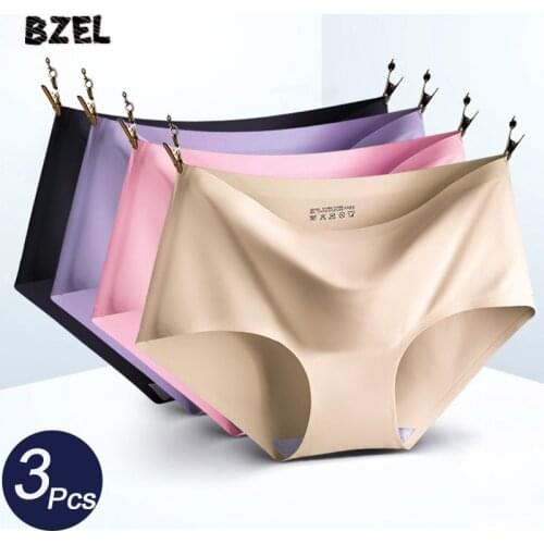 BZEL 3Pcs/Set Womens Sport Panties Underwear Seamless Underpants Low Waist Sexy Woman Solid Briefs Comfort Lady Lingerie M-XXL