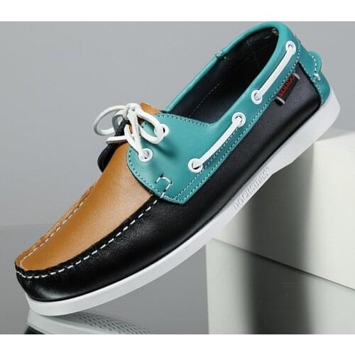 Mens Casual Genuine Suede Leather Docksides Classic Boat Shoes Loafers Shoes Unisex Handmade shoes High Quality