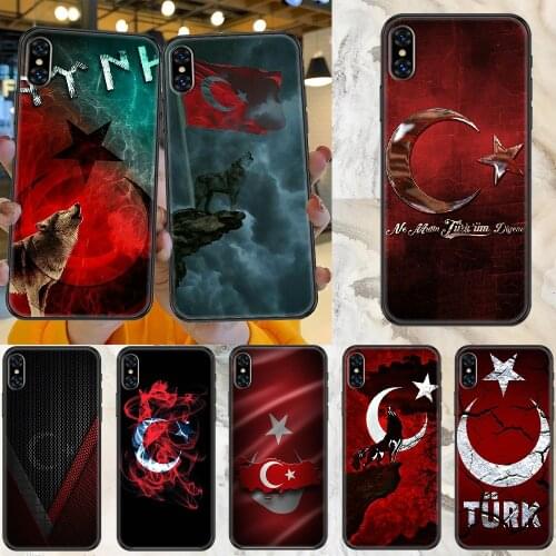 Turkey Turkish Flag Phone Case Cover Hull For iphone 5 5s se 2 6 6s 7 8 12 mini plus X XS XR 11 PRO MAX black painting