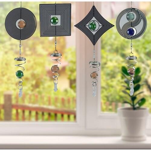 Swivel Windchime with Stainless Steel Bearing Metal Rotating Wind Spinner Home Garden Backyard Decoration