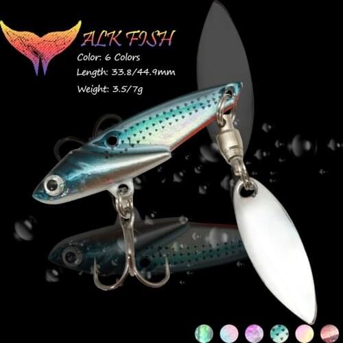 WALK FISH 1PCS 3.5g/7.0g Vibration Fishing Lure VIB Baits Rotating Sequins Wobbler 3D Eyes Fishing Baits Fishing Tackle Tools