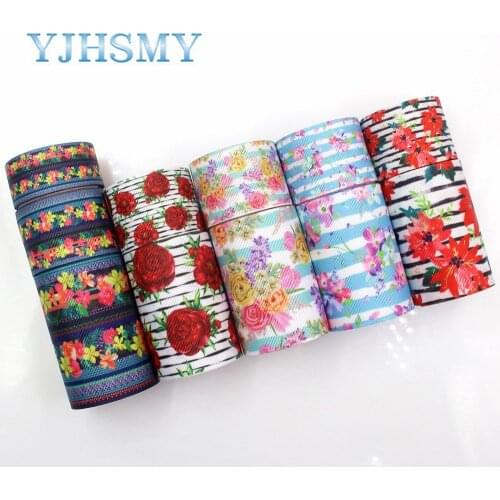 YJHSMY G-18925-1178,25 mm/38 mm/75 mm 5 yards Spring flower Ribbons Thermal transfer Printed grosgrain,DIY Clothing accessories