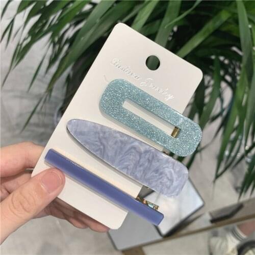 New 3PCS/Set Geometric Hair Clips for Women Girls Headband Sweet Hairpins Barrettes Fashion Hairgrip Headwear Hair Accessories