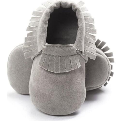 Newborn Infant Boys Girls Tassel Suede Leahter Shoes Toddler Soft Sole Coral Velvet Baby Moccasins Fringe Shoes