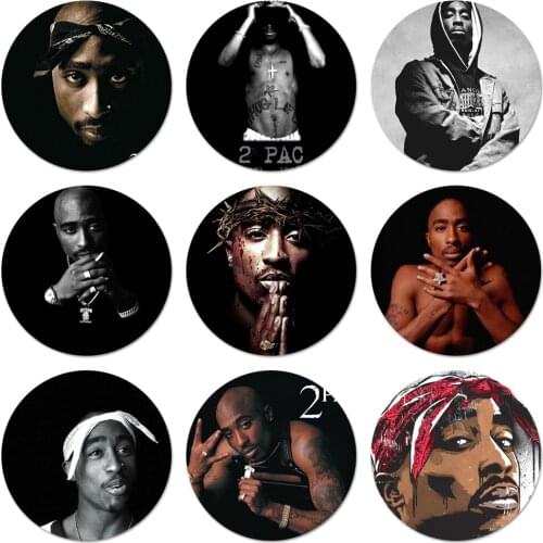 2Pac Tupac Amaru Shakur Icons Pins Badge Decoration Brooches Metal Badges For Backpack Decoration