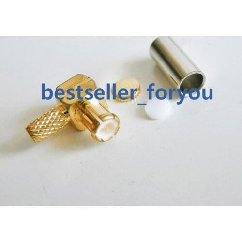 1Pcs MCX male plug right angle 90 degree crimp RG174 RG316 LMR100 cable RF connector