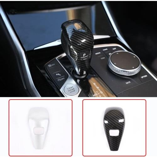 1 Pcs Carbon Fiber For BMW G20 G28 3 Series 2020 LHD Car Gear Shift Head Trim Sticker Car Accessories