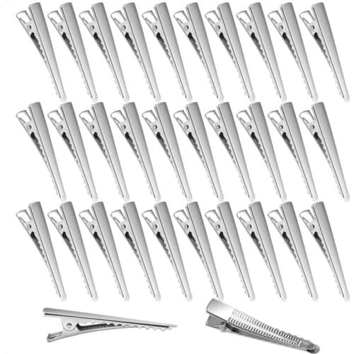 10pcs Hair Clips Silver Metal Alligator Hair Pins Teeth Bows Hair Clips Salon Hair Grip for Women Hair Styling, Hair Coloring