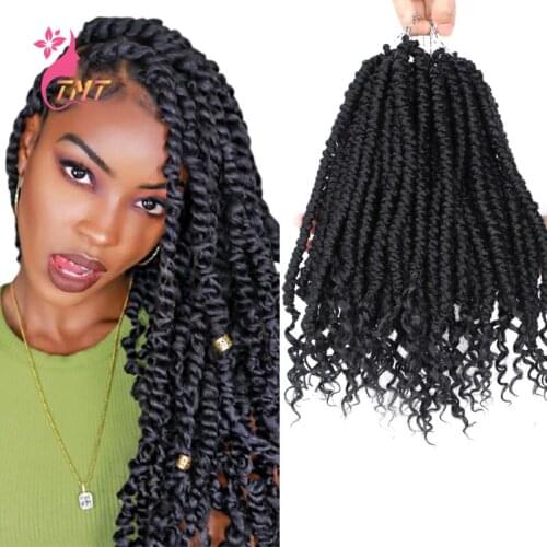 14 inch Synthetic Braiding Passion Twist Hair Spring Twist Pre looped Pre Twisted Crochet Hair Bomb Twist Crochet Hair for Women