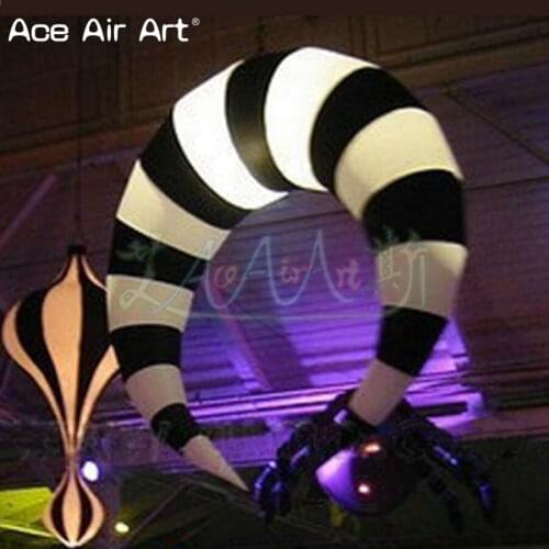 2 pcs Black and white Hanging LED light inflatable party vocal concert decoration,horn
