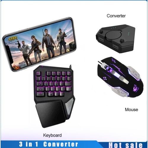 3 In 1 Bluetooth 5.0 Android PUBG Controller Keyboard Mouse Converter PUBG Controller Mobile Controller Adapter For Phone To PC