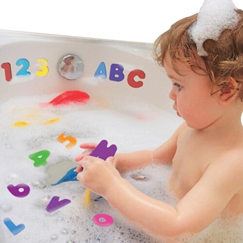 36 Pcs/Set New Water Bathing Alphanumeric Paste 36 Educational Toys for Children Bath Toy Baby Kids Rarly Learning Fun Game Toys
