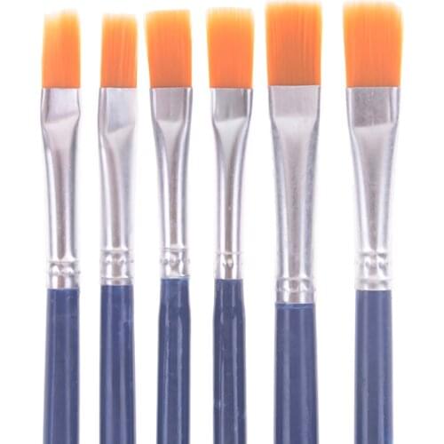6Pcs/Set Watercolor Gouache Paint Brushes Different Shape Round Pointed Tip Nylon Hair Painting Brush Set Art Supplies
