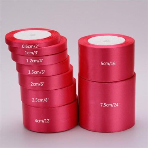 25Yards/roll)6mm-75mm Watermelon red Satin Ribbon DIY Craft Decor Wedding Party Decoration Gift Wrapping Scrapbooking Supplies