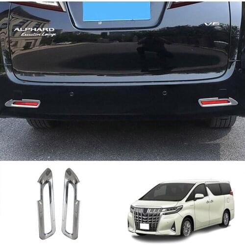 Car Rear Bumper Fog Lamp Frame Fog Lamp Decorative Frame Tail Lamp Cover for Toyota Alphard Vellfire 2016 2017 2018