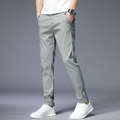 Summer New Thin Casual Pants Men 4 Colors Classic Style Fashion Business Slim Fit Straight Cotton Solid Color Brand Trousers 38