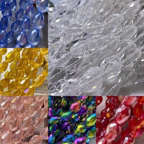 4x7mm 5x7mm 8x12mm 10x15mm Austria Faceted teardrop Pear Shape Loose Spacer Beads for Jewelry Making DIY Bracelet Accessories