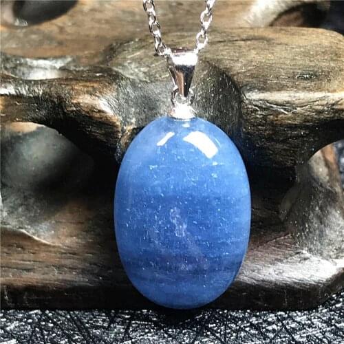 Top Natural Ocean Blue Aquamarine Pendant Necklace For Woman Man Crystal 925 Silver Chains 20x14x6mm Beads Stone Jewelry AAAAA