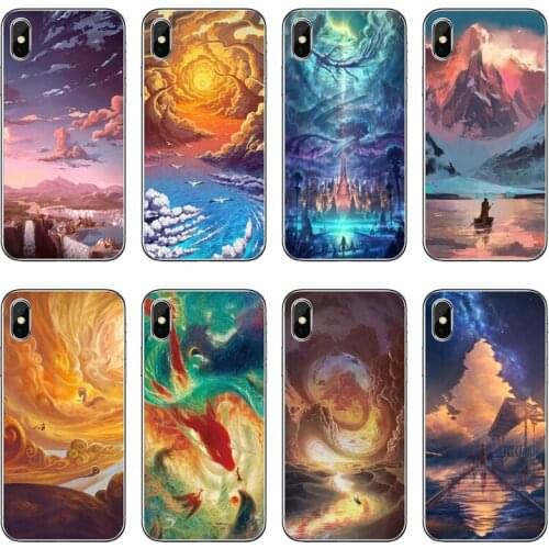 Fantasy aesthetic Painting Phone Case Cover For Samsung Galaxy A71 A70 A60 A51 A50 A41 A40 A31 A30 A20E A21S A12 A10 A7 A5 A3