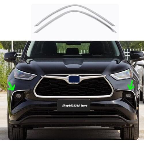 Car Headlight Lamp Eyebrow Decorative Strip for Toyota Highlander 2021 2022 Accessories Lampshade Sequins Sticker Modification