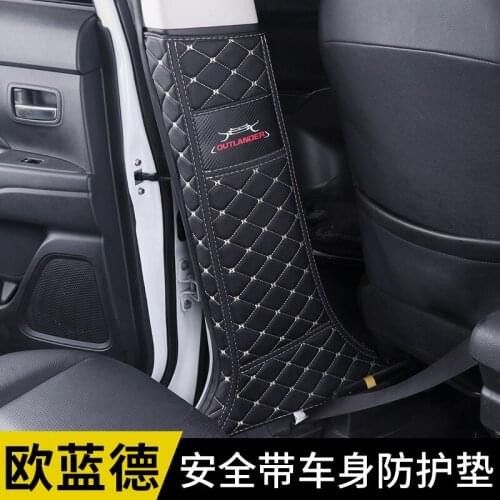 For Mitsubishi Outlander 2019 High quality leather car B-pillar internal seat belt 3D case