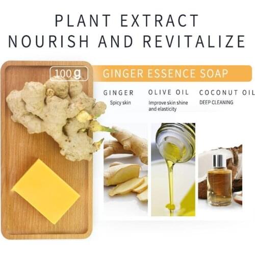 Ginger Essential Oil Soap Hair Shampoo Deep Cleansing Whitening Treatment Body Acne Face Oil-control Skin Soap Care T0C0