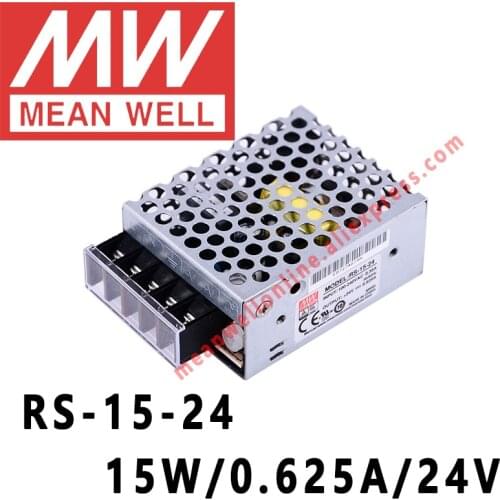 Mean Well RS-15-24 AC/DC 15W/0.625A/24V Single Output Switching Power Supply meanwell online store