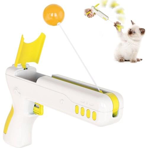 Interactive Cat Toy with Feather Ball Cat Rod Chaser Playing Toys Exercise Toys Cat Teaser for Indoor Outdoor