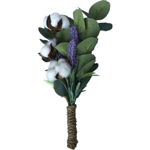Artificial Money Leaf Lavender Cotton Bouquet Flower Arrangement Photo Props Home Living Room Party Decor
