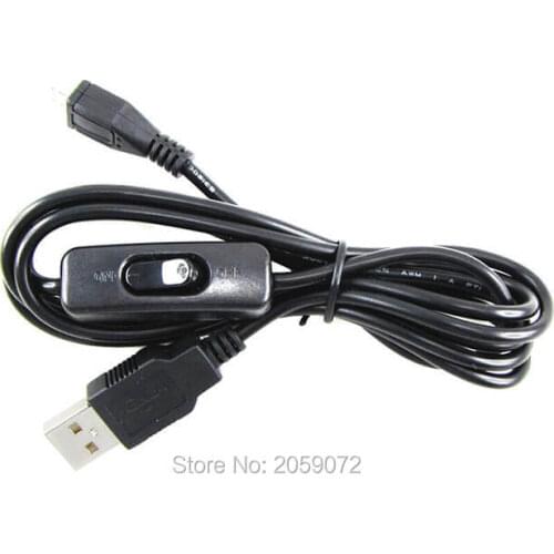 Raspberry pi micro usb cable with power switch