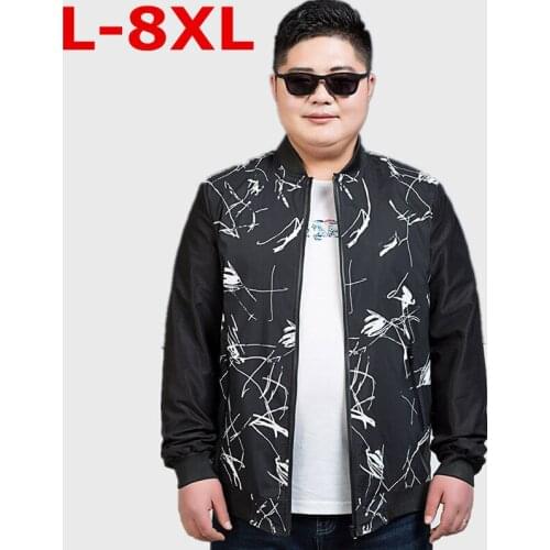 Big size 8XL 7XL Brand Casual Jacket Spring Jacket Men Windbreaker Fashion Casual Coats Loose fit Plus Size Outerwear