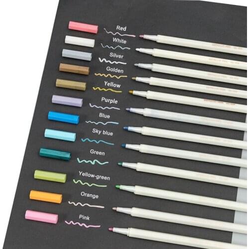 Metal Pearl Pen Color Soft Brush 5-color Paint Hand Mark None A Danger School Pastel Stationery Supplies Kawaii Markers Oil Art