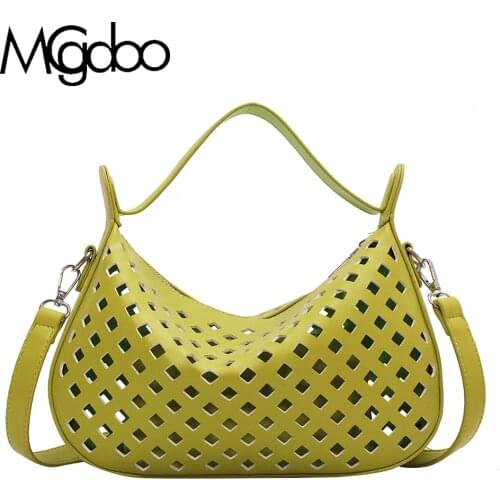 MGCDOO Hollow Out Shoulder Bag Women Pu Leather Zipper Handbags 2021 Unique Design Bag Sets