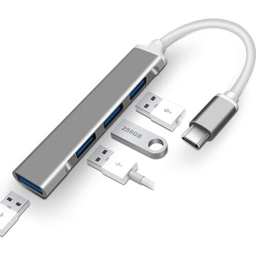 Mini 4 In 1Type-C Hub USB 3.0 USB HUB Splitter 5 Gbps With USB3.0*1+USB2.0*3 For Windows10/8/7 Vista XP Mac 10/4/6