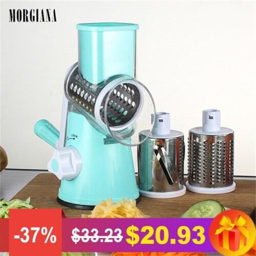MORGIANA Multi-function Round Manual Vegetable Graters Slicers Shredder Stainless Steel Blades Carrots Cutter Kitchen Tool
