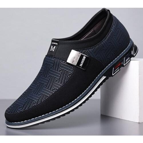 Men Casual Shoes High Quality Elastic Band Fashion Design Solid Tenacity Comfortable Mens Black Shoes