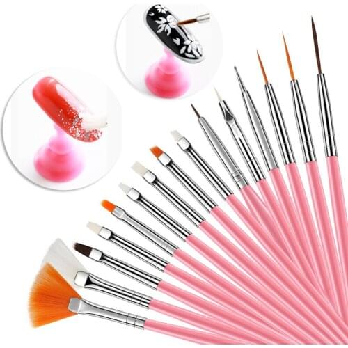 Nail Art Brush Set Line Drawing Painting Pen UV Gel Designs DIY Manicure Nail Art Accessories Beads Rhinestone Picker Tools