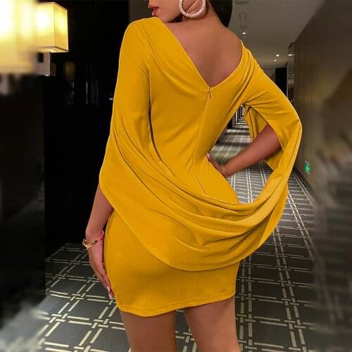 Long Sleeve Slim Mini Dress Womens Sleeve Sleeve Dress Party Dress Solid Color Dress