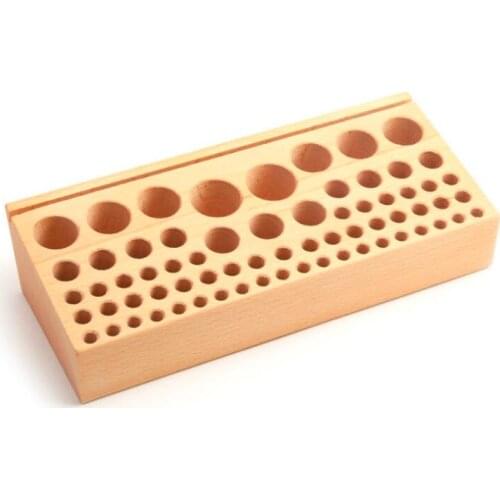 Wholesale leather handwork beech wood storage rack 68 holes for diamond chisel printing tools tools holder