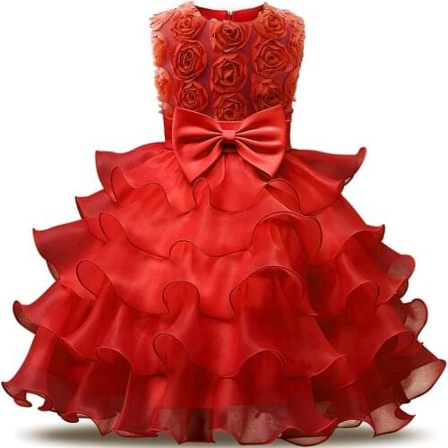 Girls Dress Baby Princess Dresses Summer Birthday Party New Kids Clothes for Flower Girls Wedding Dress Bow Ball Gown