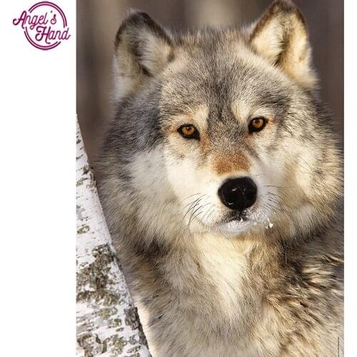 Full square diamond 5D DIY diamond embroidery winter snow wolf diamond painting Cross Stitch Rhinestone mosaic decoration