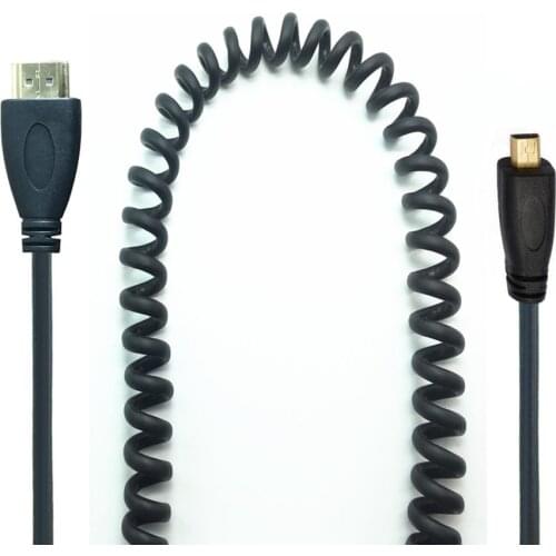 1.4V Gold Plated Micro HDMI to HDMI Cable 3D 1080P Male-Male Right Angled Cord for Phone Tablet HDTV PS3 XBOX Camera GoPro