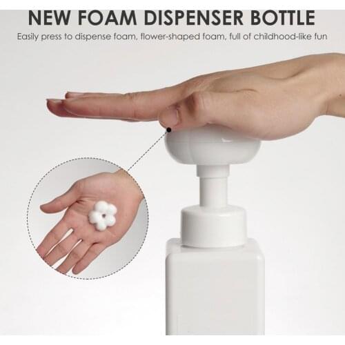 Soap Foaming Lotions Refillable Bottle Flower Pump Head Soap Shampoo Dispenser Cosmetic Empty Bottle (Pump Head Color Random)