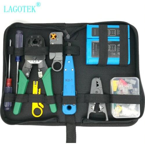 Professional RJ45 RJ11 RJ12 CAT5 CAT5e CAT6 Portable LAN Network Repair Tool Kit Utp Cable Tester AND Plier Crimp Crimper Plug