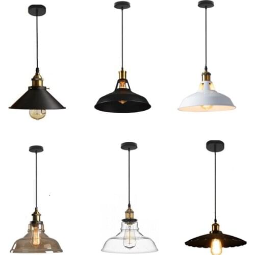 Industrial Iron Pendant Light Vintage Retro Loft Bar Pendant Lighting Fixture Nordic Handing Lampshade Lamp Home Decor Luminaria