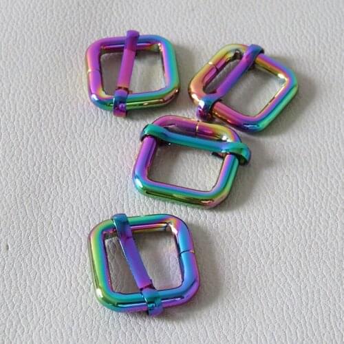 10pcs/Lot 15mm Metal Hardware Buckle Adjuster Slider For Bag Backpack Handbag Strap Belt Loop Pet Dog Collar Clasp Accessory