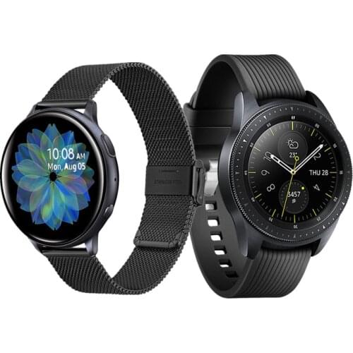 20mm Smart Band For Samsung Galaxy Watch 3 41mm Silicone Watch Strap Active 2 Milanese Band For Huami Amazfit Bip GTR 42mm Strap