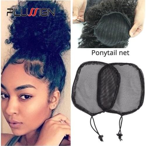 5Pcs 10Pcs 15Pcs Wholesale Making Ponytail With Adjustable Strap Hair Bun Net Weaving Cap Hairnets Ponytail Net
