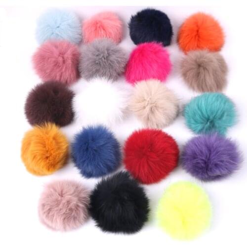 13cm Real Hairball Hat Ball Pom Pom DIY Ball Wholesale Cap Accessories Multicolor Natural Fox Fur PomPom With Buckle